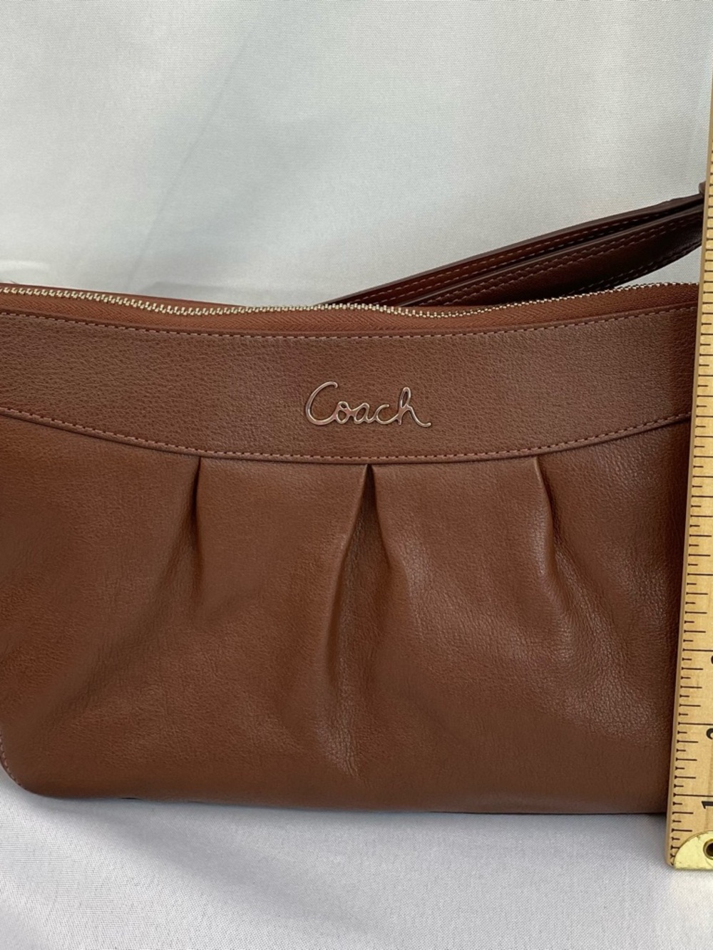 Coach Walnut EW Leather Duffle Shoulder Hand Bag Purse with Pleats NWT!